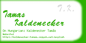 tamas kaldenecker business card